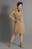 Hijab clothing BROWN BELTED TRENCH-COAT 6308 