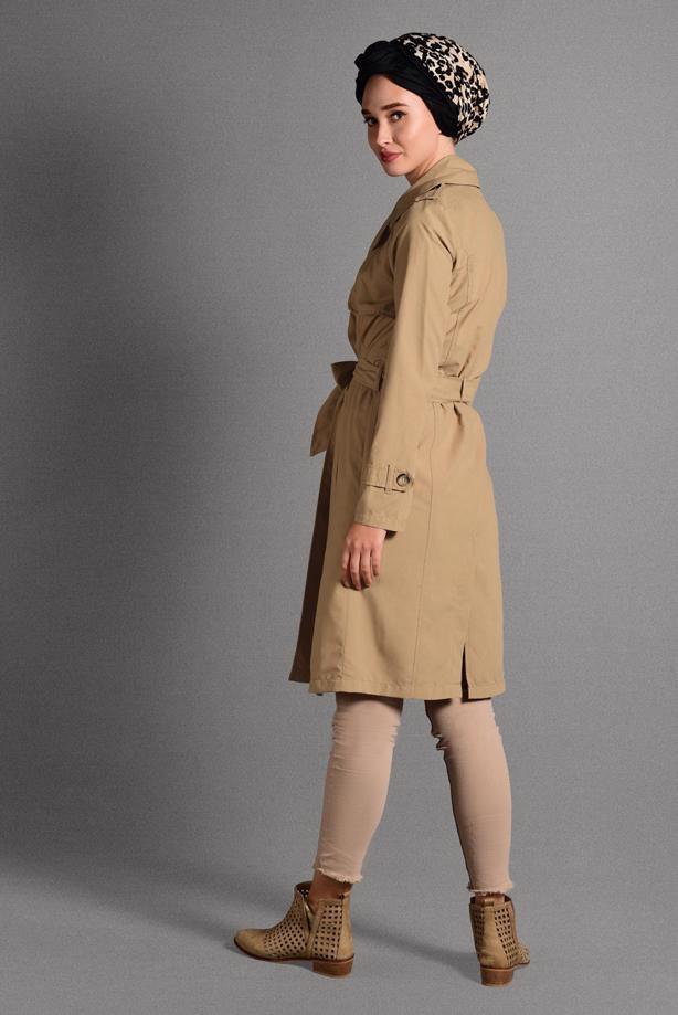 Hijab clothing  BELTED TRENCH-COAT 6308  - TRENDTESETTÜR