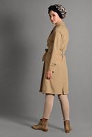 Hijab clothing BROWN BELTED TRENCH-COAT 6308 