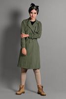 Hijab clothing KHAKI BELTED TRENCH-COAT 6308 