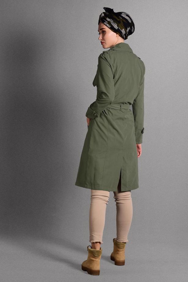 Vêtements hijab  BELTED TRENCH-COAT 6308  - TRENDTESETTÜR