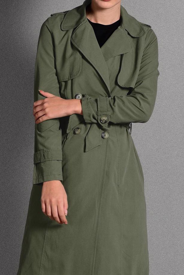 Vêtements hijab  BELTED TRENCH-COAT 6308  - TRENDTESETTÜR