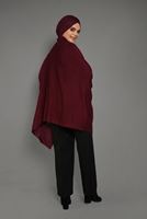 Tesettür giyim BORDO BALIKÇI YAKA SALAŞ PANÇO 89101 