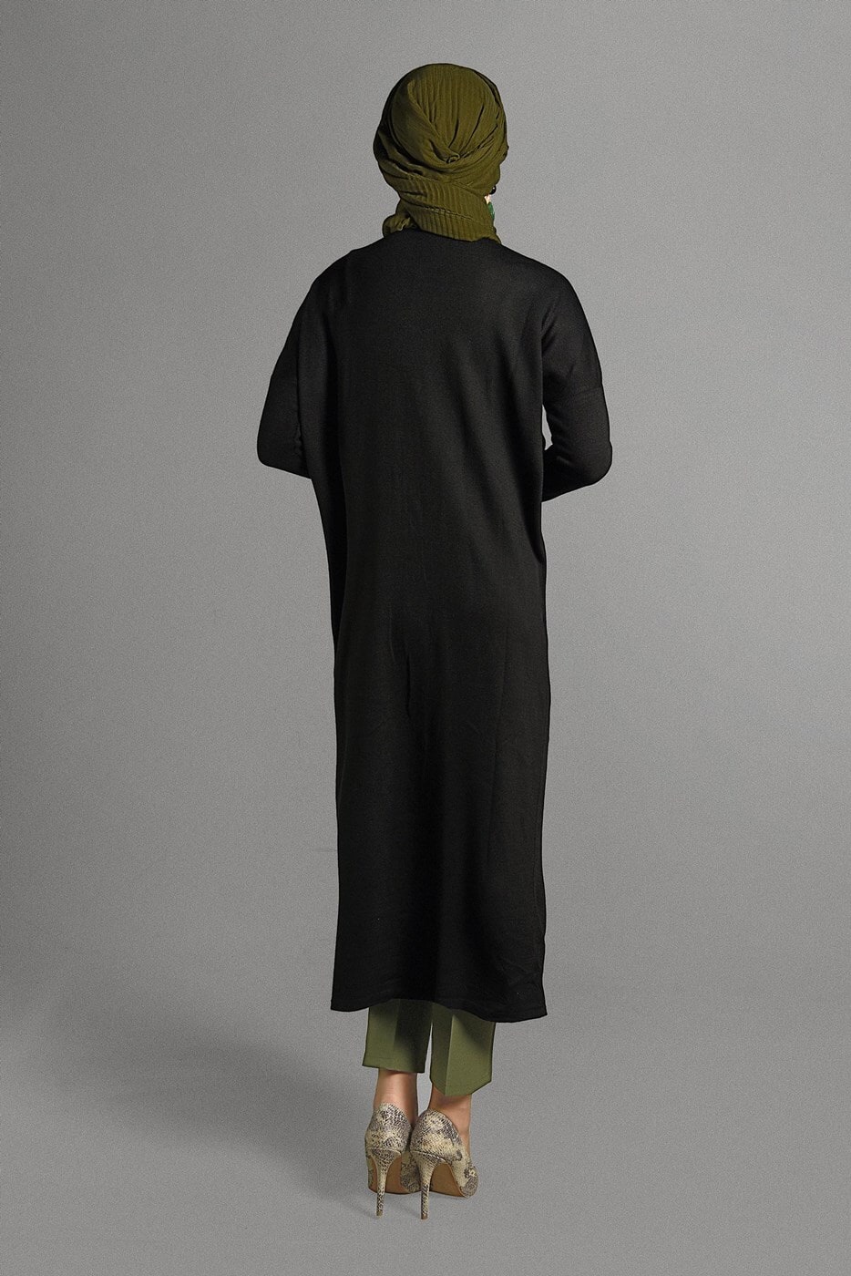 Vêtements hijab NOIR GILET MAILLE À PERLES 406