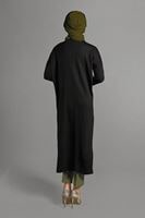 Vêtements hijab NOIR GILET MAILLE À PERLES 406