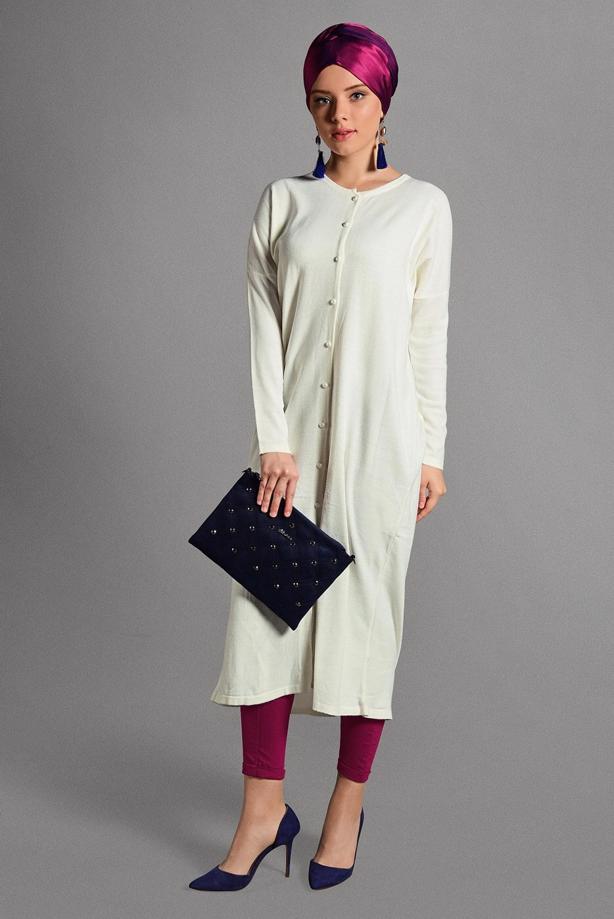 Vêtements hijab  PEARL DETAILED CARDIGAN 406  - TRENDTESETTÜR