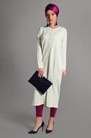 Vêtements hijab CRÈME GILET MAILLE À PERLES 406