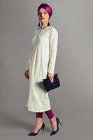 Vêtements hijab CRÈME GILET MAILLE À PERLES 406