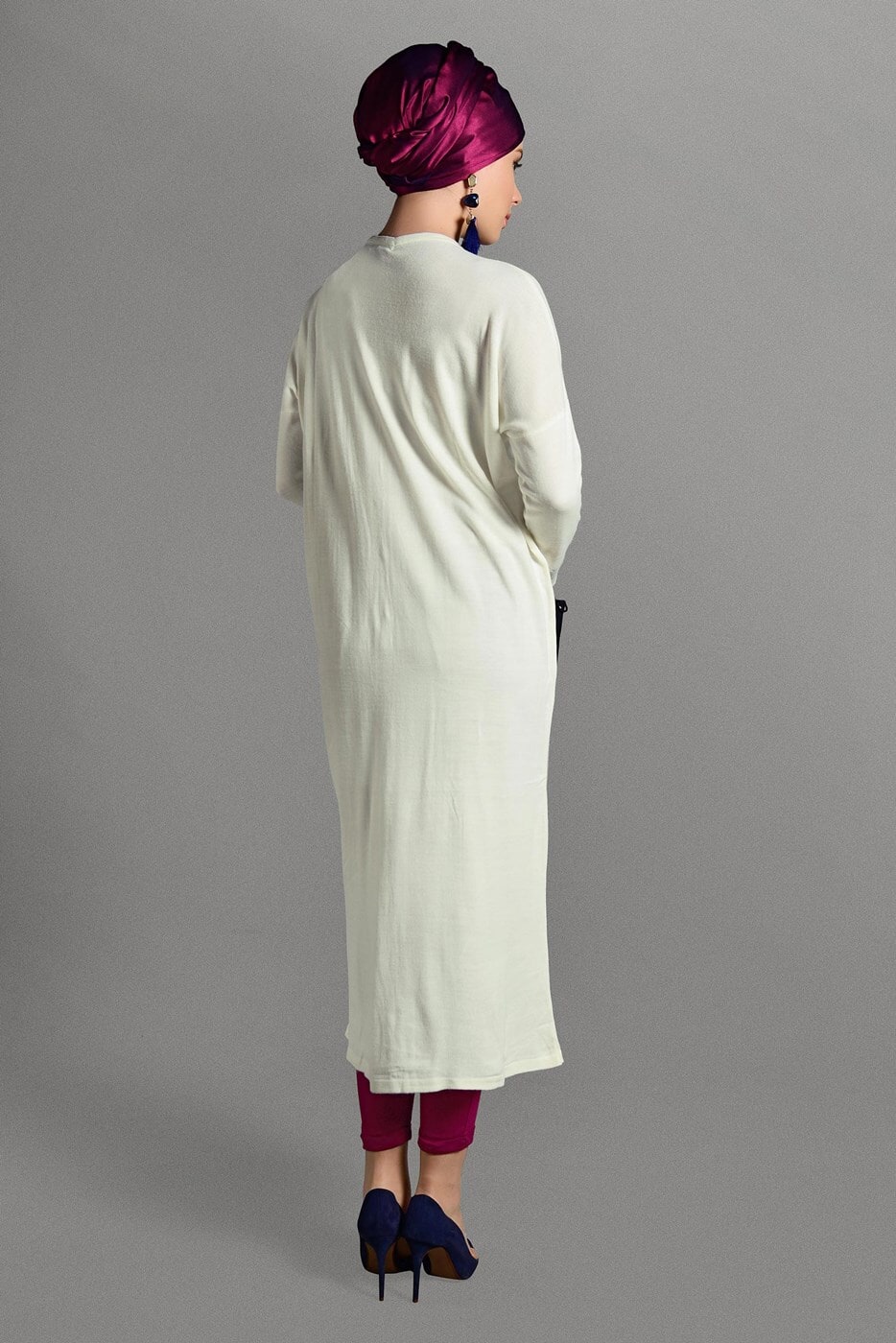 Vêtements hijab CRÈME GILET MAILLE À PERLES 406