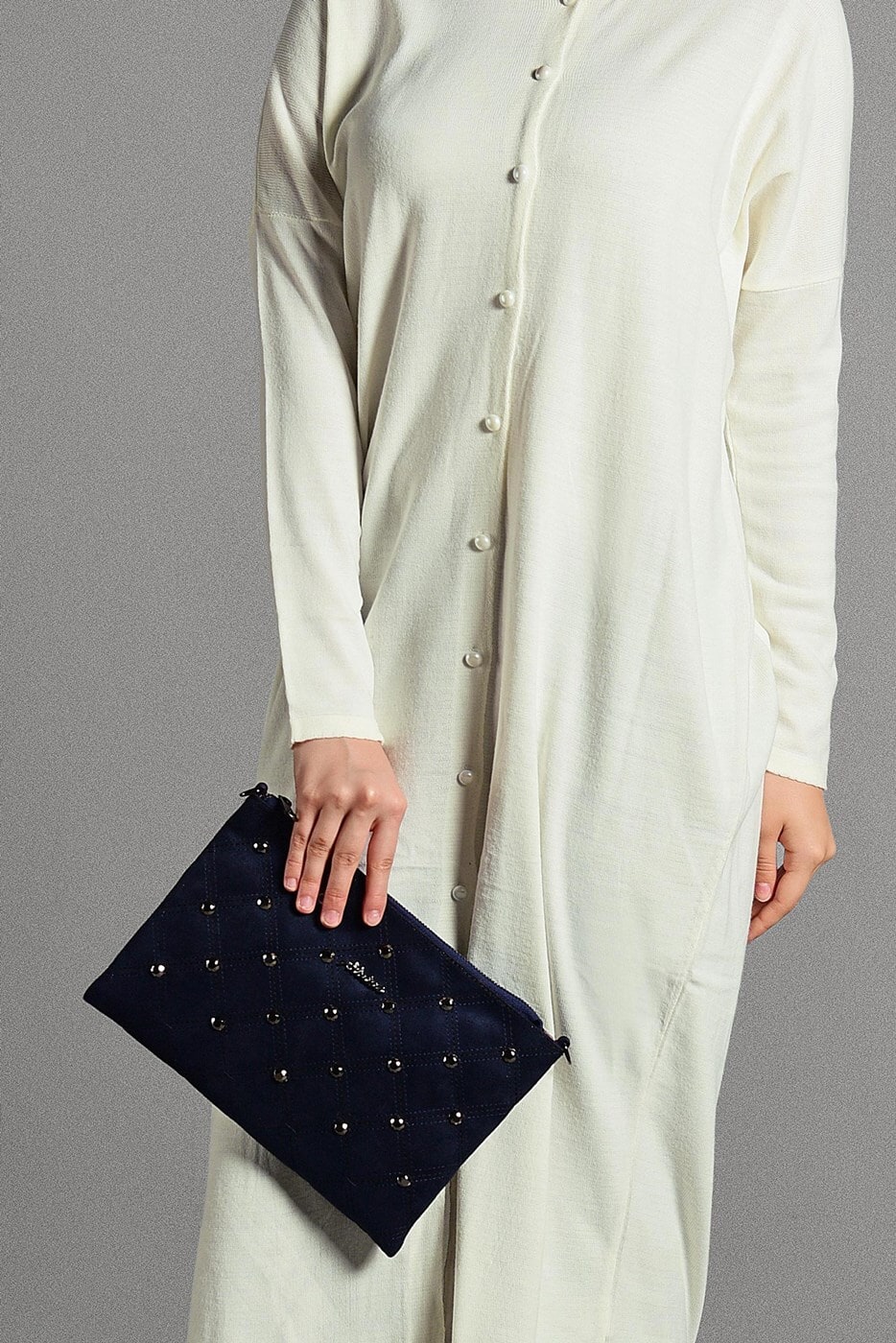 Vêtements hijab CRÈME GILET MAILLE À PERLES 406