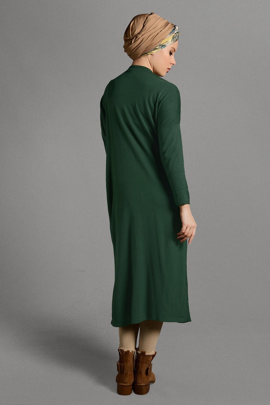 Vêtements hijab VERT GILET MAILLE À PERLES 406