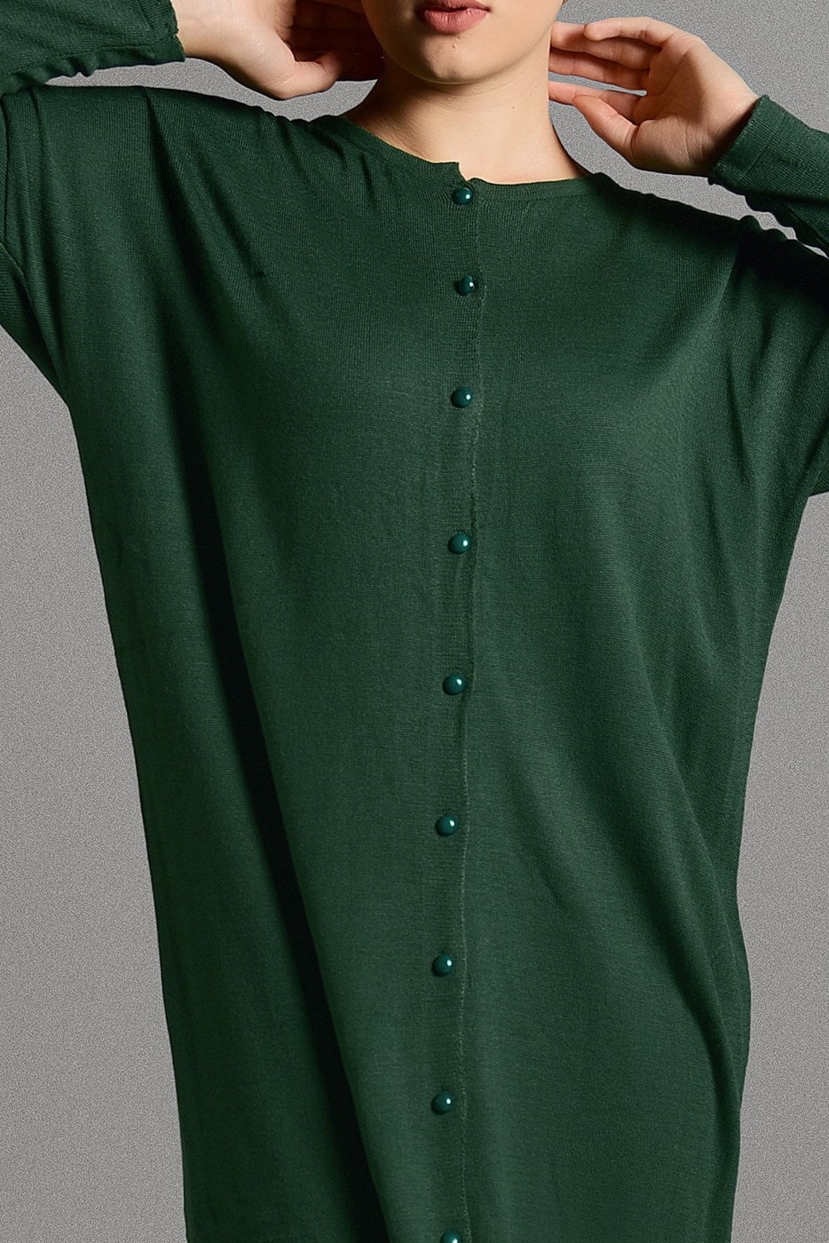 Vêtements hijab VERT GILET MAILLE À PERLES 406