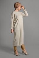 Hijab clothing BEIGE PEARL DETAILED CARDIGAN 406 