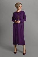 Vêtements hijab POURPRE GILET MAILLE À PERLES 406