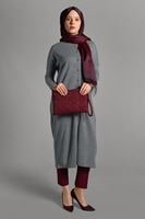 Vêtements hijab GRIS GILET MAILLE À PERLES 406