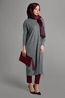 Vêtements hijab GRIS GILET MAILLE À PERLES 406