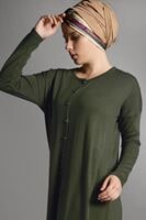 Vêtements hijab KAKI GILET MAILLE À PERLES 406