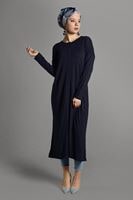 Vêtements hijab BLEU MARINE GILET MAILLE À PERLES 406