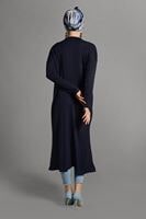 Vêtements hijab BLEU MARINE GILET MAILLE À PERLES 406