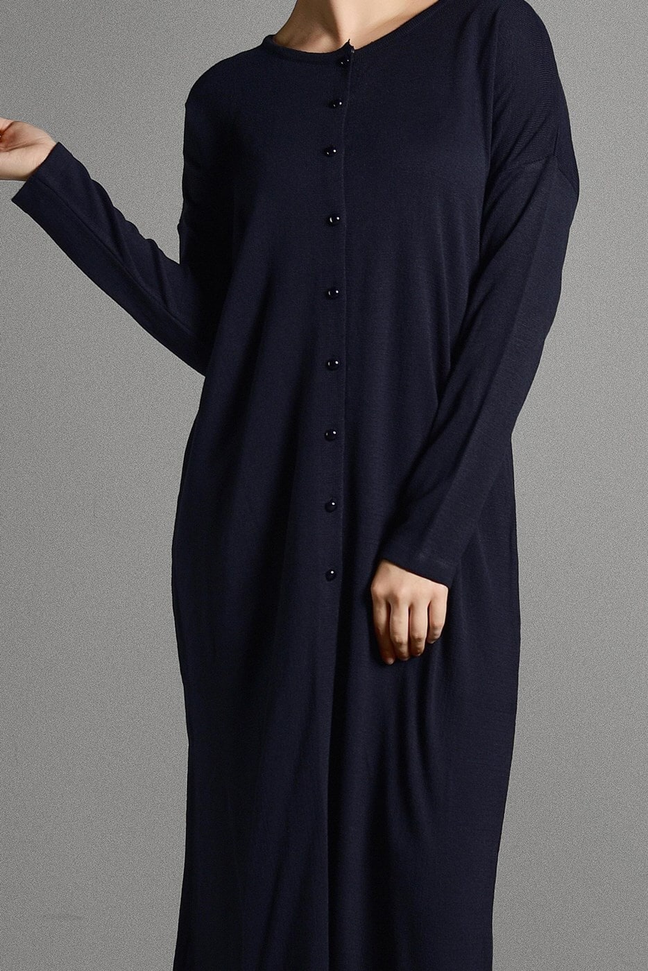 Vêtements hijab BLEU MARINE GILET MAILLE À PERLES 406