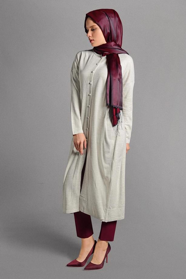 Vêtements hijab  PEARL DETAILED CARDIGAN 406  - TRENDTESETTÜR