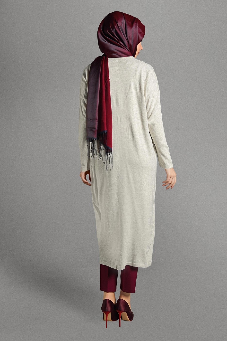 Vêtements hijab BEIGE GILET MAILLE À PERLES 406