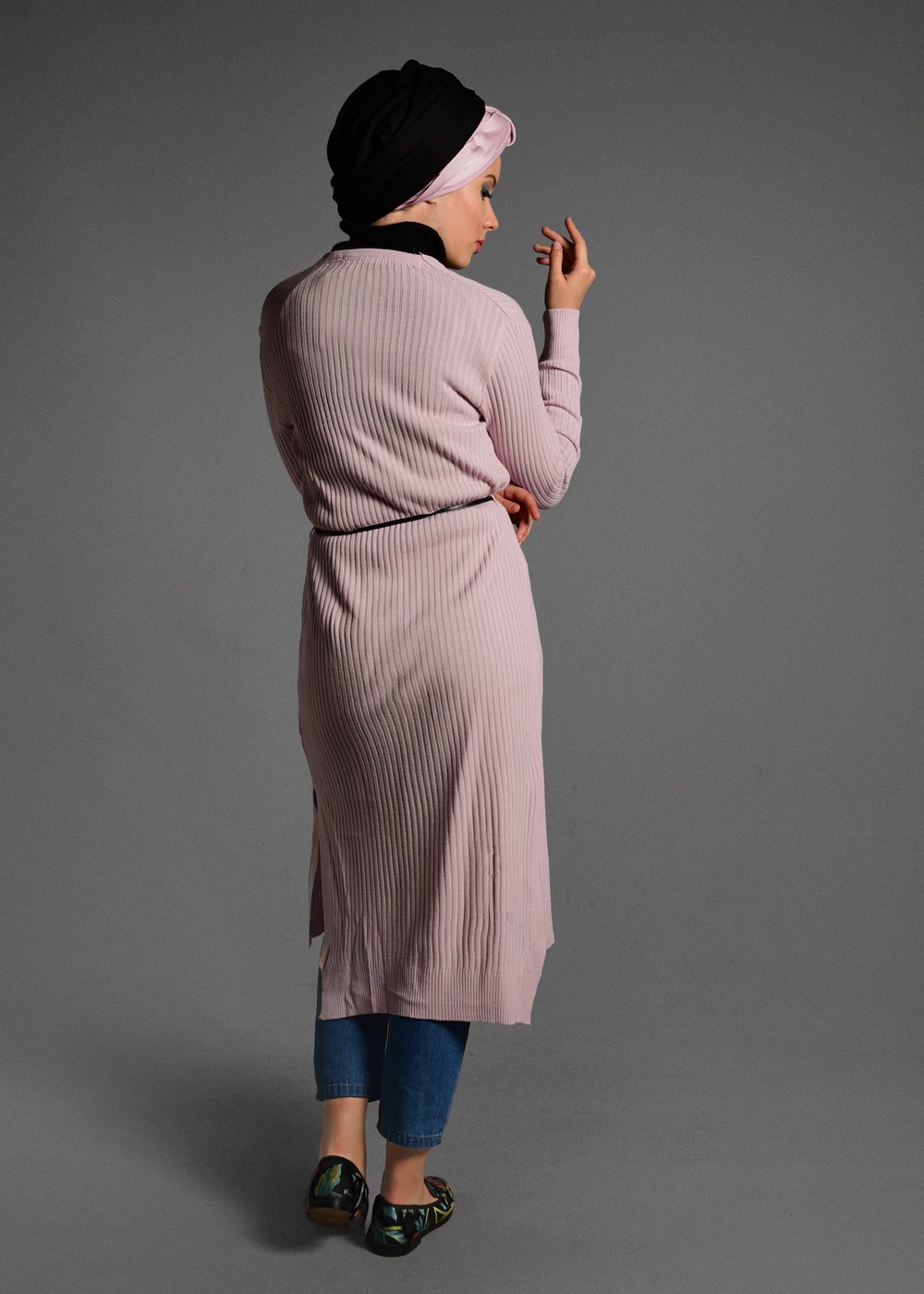 Vêtements hijab POUDRE GILET EN MAILLE AVEC POCHE 1619