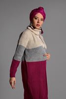 Tesettür giyim GRİ RENKLİ TRİKO HIRKA 1919 