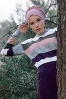 Hijab clothing GREY STRIPPED KNIT CARDIGAN 2008 