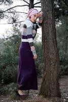 Hijab clothing GREY STRIPPED KNIT CARDIGAN 2008 