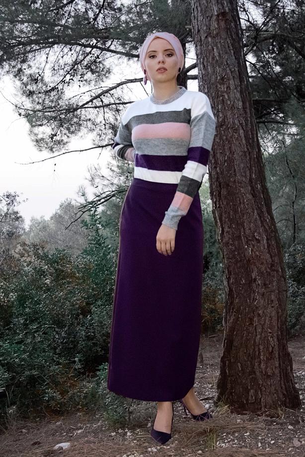 Vêtements hijab  STRIPPED KNIT CARDIGAN 2008  - TRENDTESETTÜR