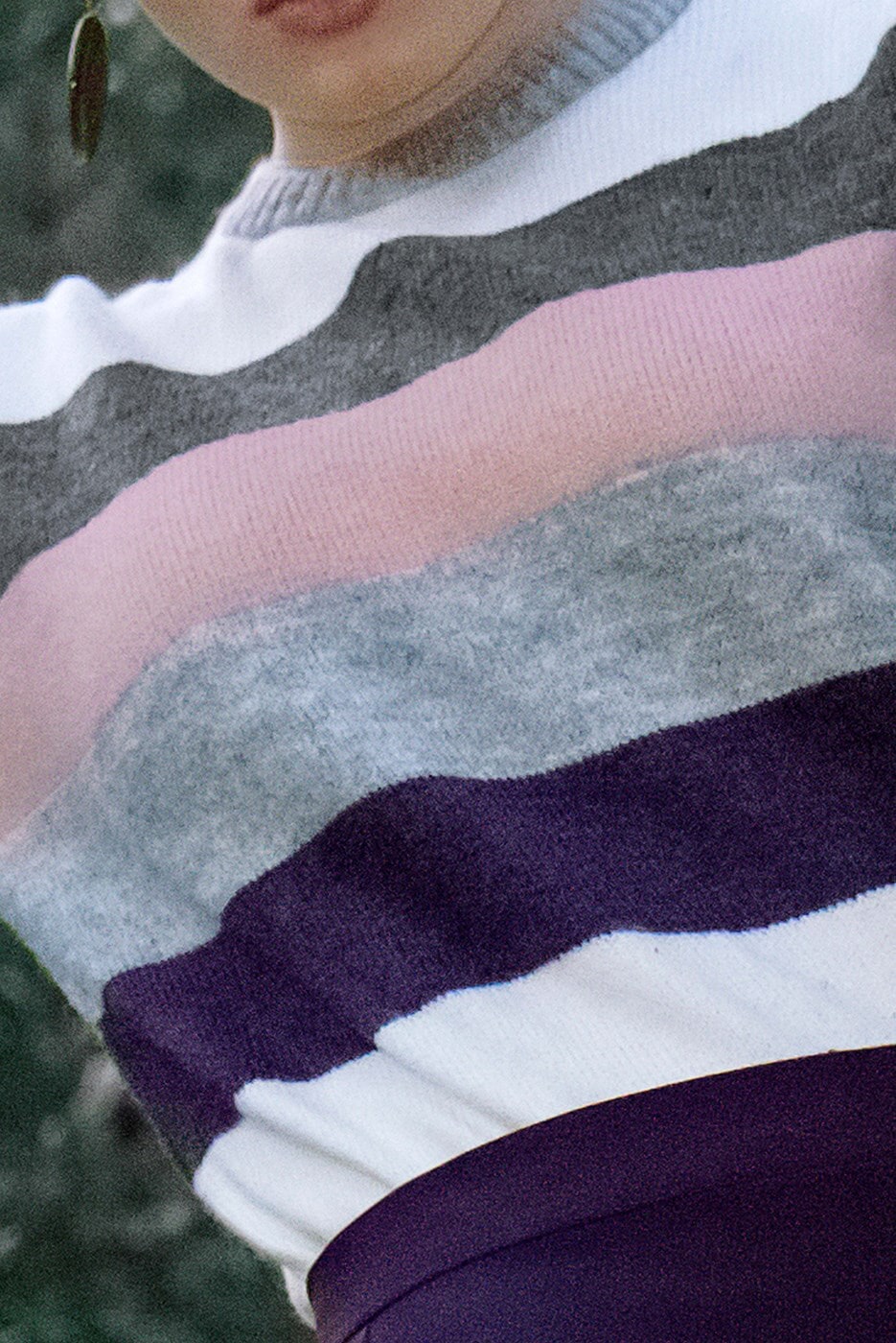 Hijab clothing GREY STRIPPED KNIT CARDIGAN 2008 