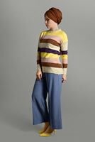 Hijab clothing YELLOW STRIPPED KNIT CARDIGAN 2008 