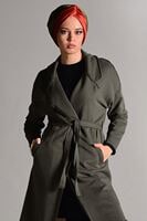 Vêtements hijab KAKI GILET MAILLE AVEC CEINTURE 3319