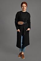 Tesettür giyim SİYAH CEPLİ TRİKO HIRKA 3719