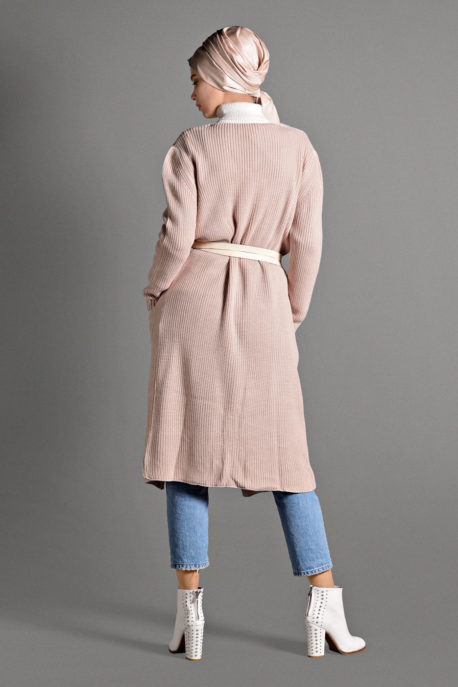 Vêtements hijab POUDRE GILET MAILLE AVEC POCHES 3719