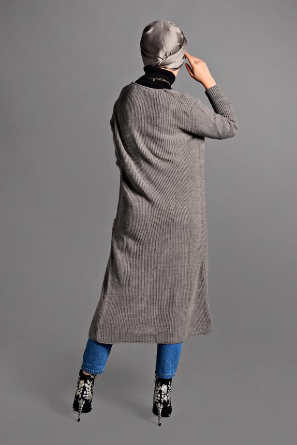 Hijab clothing  KNIT CARDIGAN WITH POCKETS 3719  - TRENDTESETTÜR