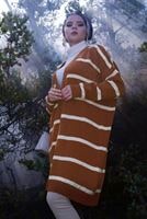 Hijab clothing TABA STRIPPED BUTTONED CARDIGAN 3865 