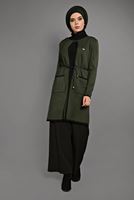 Tesettür giyim HAKİ CEPLİ TRİKO HIRKA T 4119