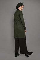 Tesettür giyim HAKİ CEPLİ TRİKO HIRKA T 4119