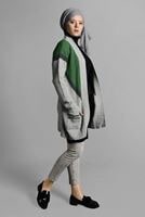 Tesettür giyim YEŞİL CEPLİ TRİKO HIRKA 4719 