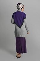 Tesettür giyim MOR CEPLİ TRİKO HIRKA 4719 