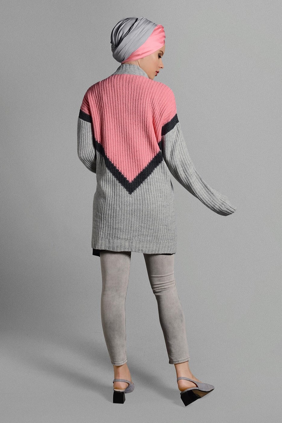 Tesettür giyim MERCAN CEPLİ TRİKO HIRKA 4719 