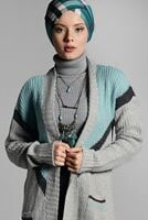 Tesettür giyim YEŞİL CEPLİ TRİKO HIRKA 4719 