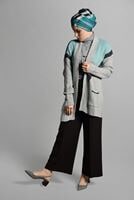 Tesettür giyim YEŞİL CEPLİ TRİKO HIRKA 4719 