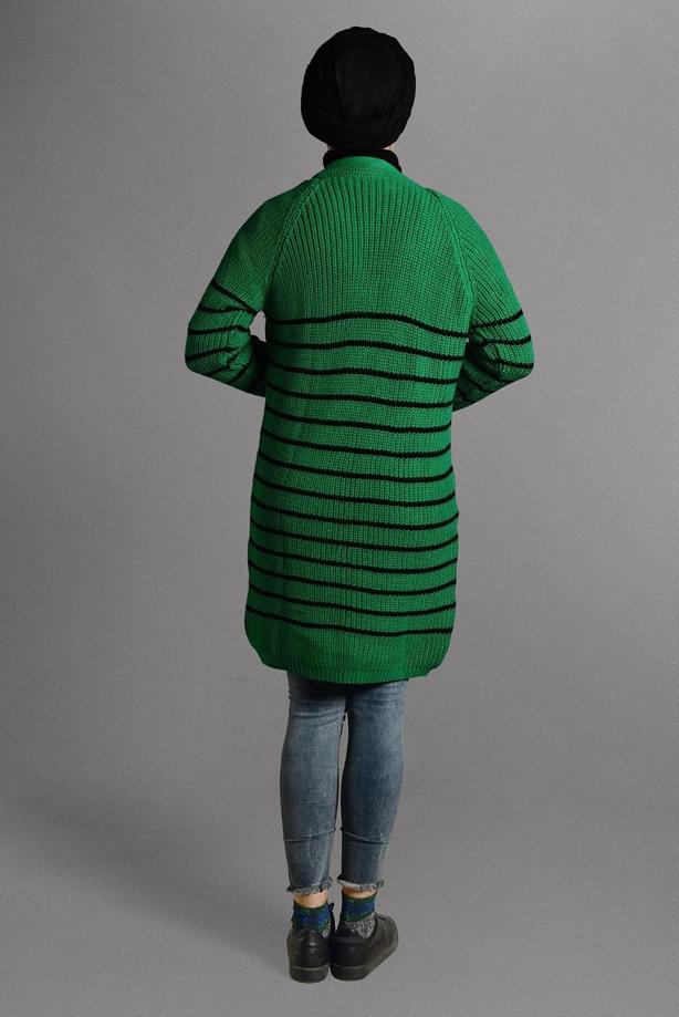 Vêtements hijab  STRIPPED KNIT CARDIGAN 5819  - TRENDTESETTÜR