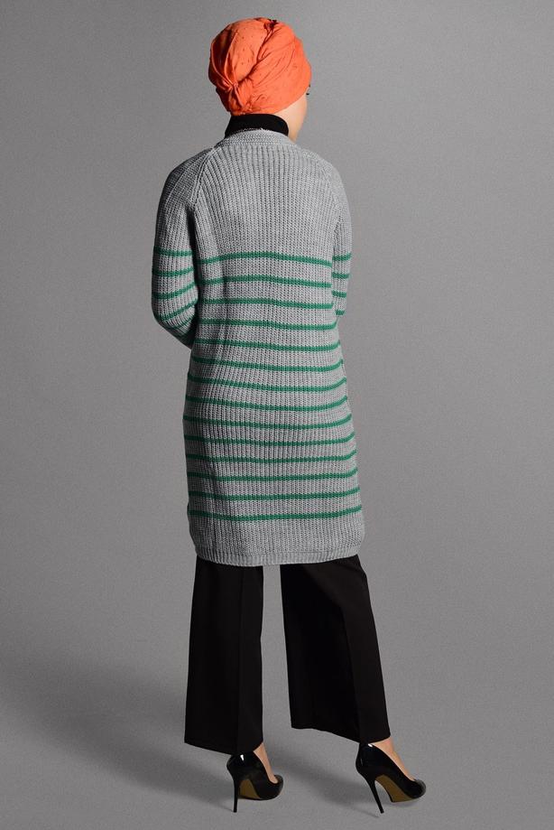 Vêtements hijab  STRIPPED KNIT CARDIGAN 5819  - TRENDTESETTÜR