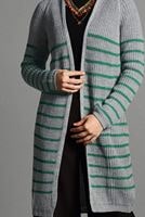 Vêtements hijab GRIS GILET MAILLE À RAYURES 5819