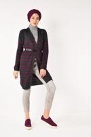 Hijab clothing GREY STRIPPED KNIT CARDIGAN 5819 