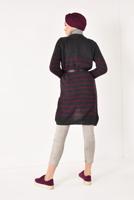 Hijab clothing GREY STRIPPED KNIT CARDIGAN 5819 